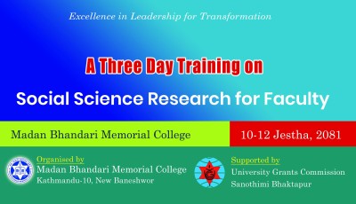 A 3-Days Social Science Research Training for Faculty 2081